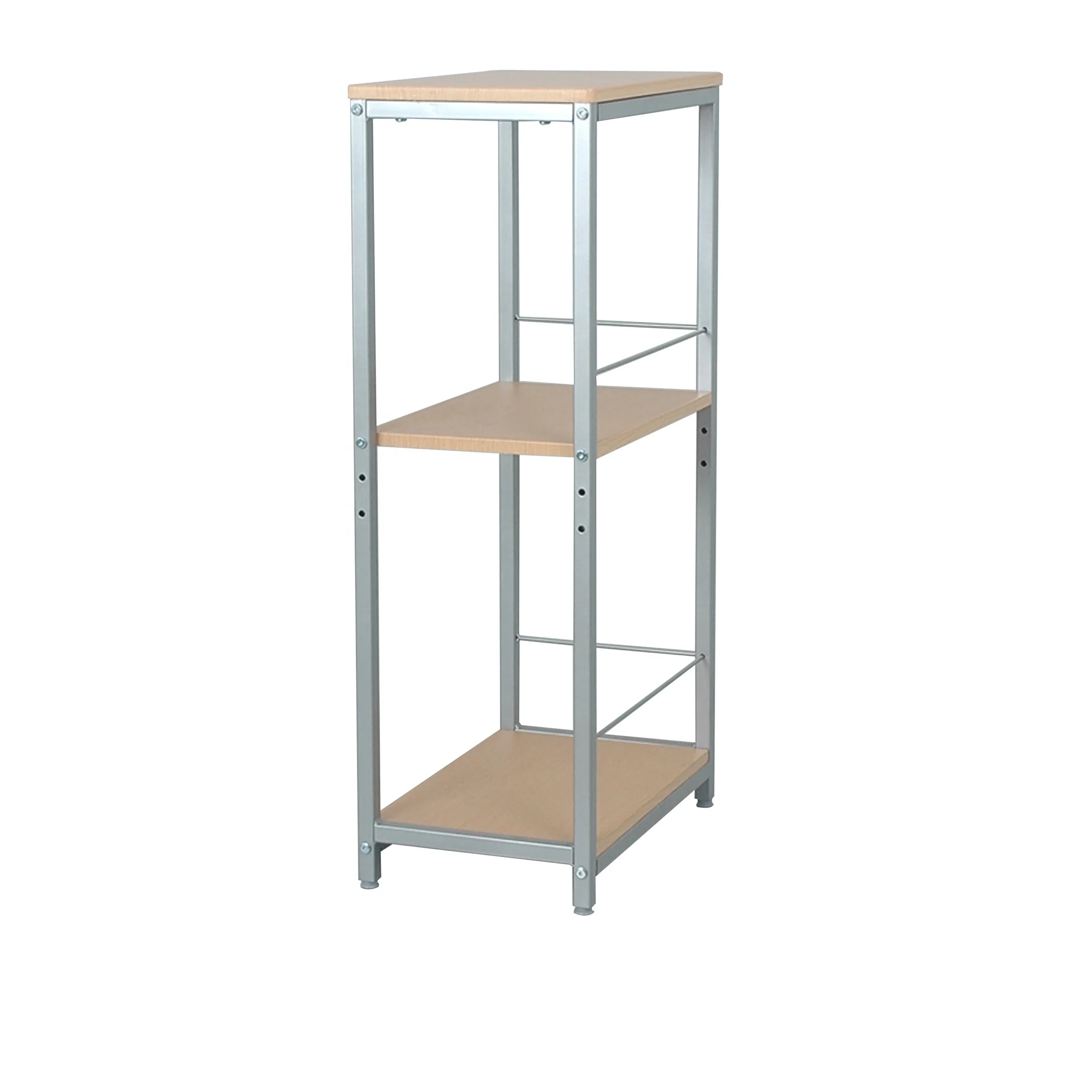 3 layer MDF board metal tube floating shelf KC-8093C2