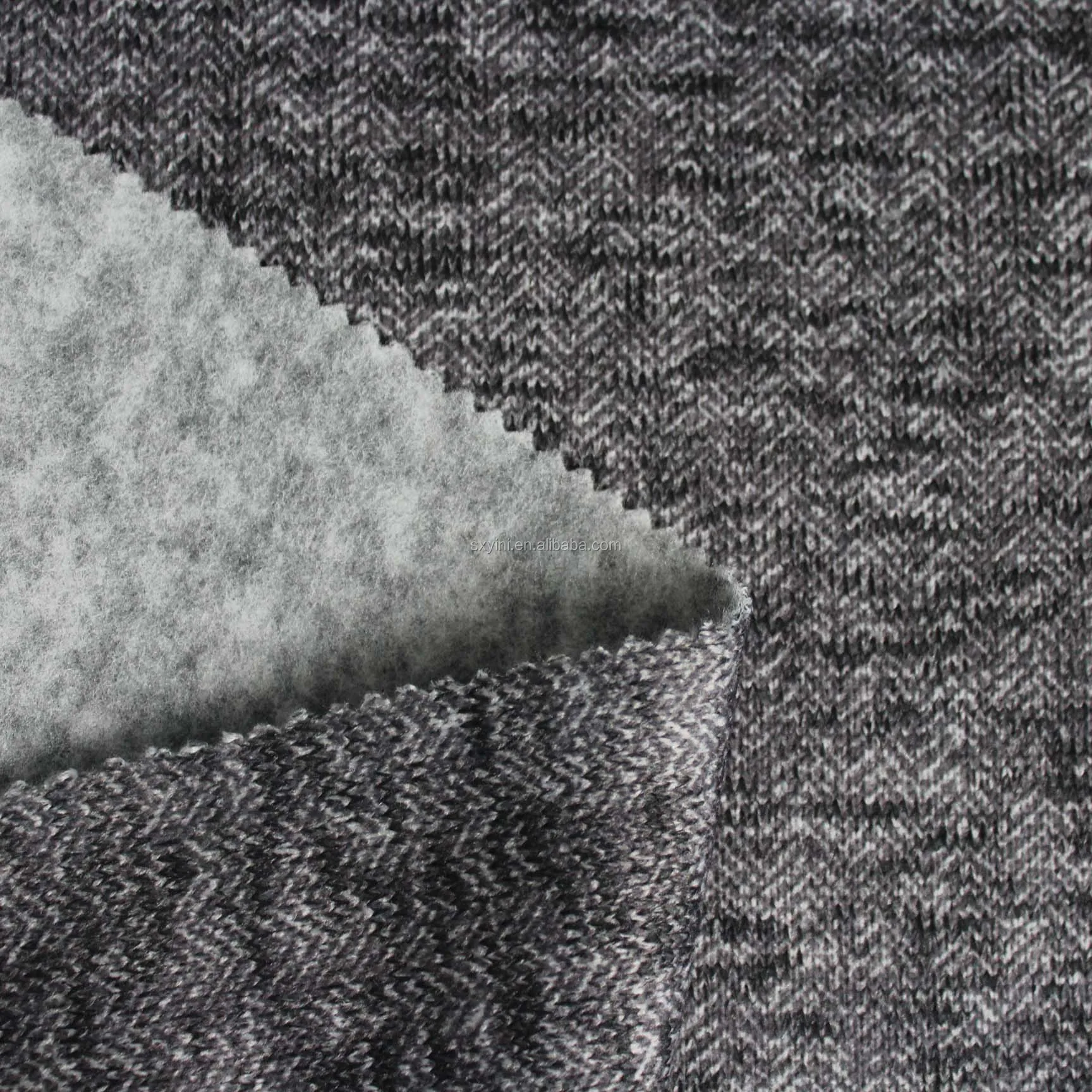 
100%polyester knitted fleece fabric hacci back sided brushed napped fabric for jacket 