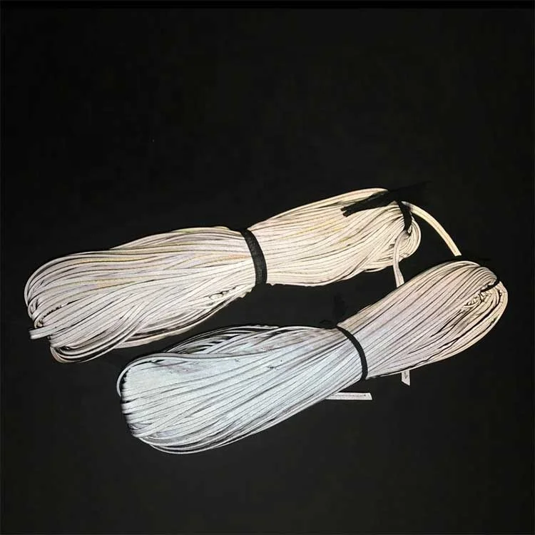 hi viz glow in the dark ribbon reflective piping reflective yarn thread for knitting