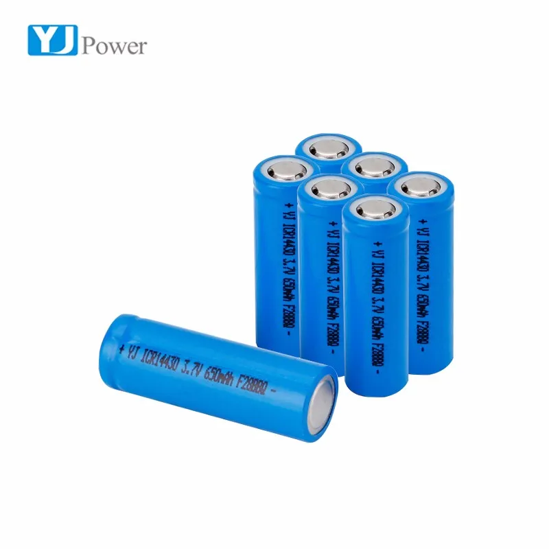 Hot Selling 3.7V 650mAh 14430 rechargeable lithium battery cell for wireless microphone