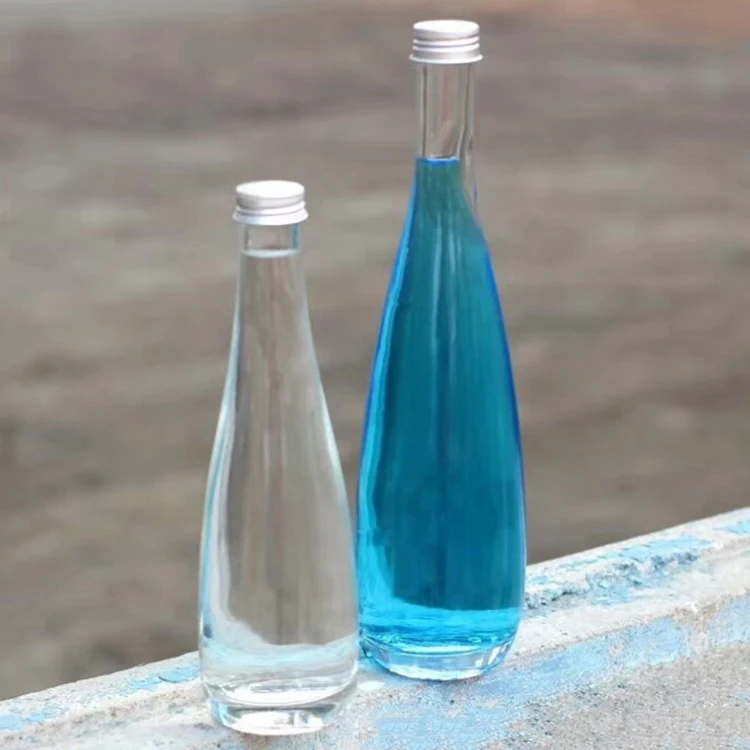 glass storage beverage bottles , clear glass juice bottle