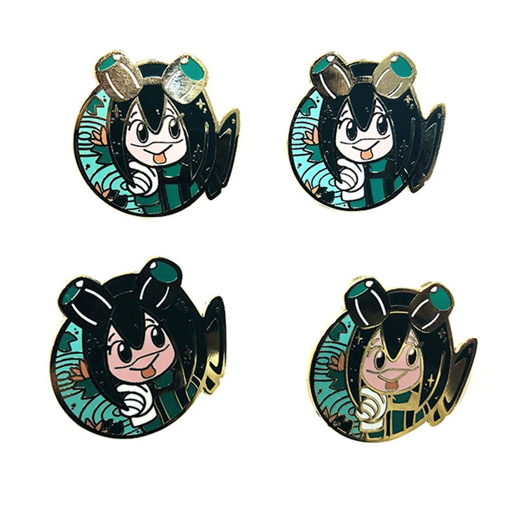 
China Manufacturers Custom Cute Green With Golden plating Soft/Hard Enamel Lapel Pin 