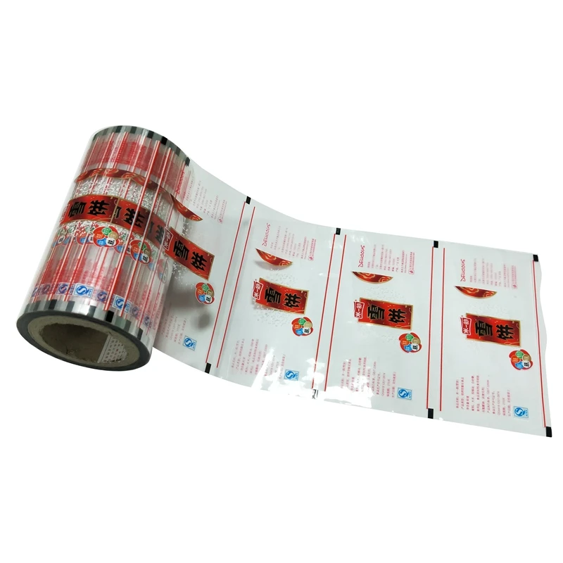 
Custom printed laminated food packaging plastic roll film biscuit packaging film for rice cake use 