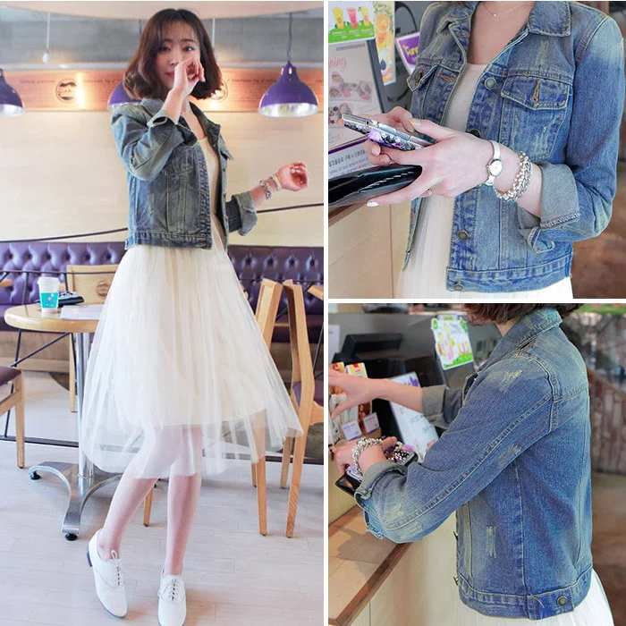 
hot sale korean cheap wholesale denim jackets suppliers new style womens fancy denim jackets 