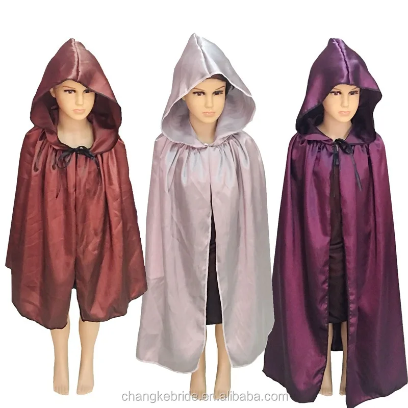 
Cheap Hooded Cape Cloak Stage Show Halloween Christmas Cosplay For Kids 