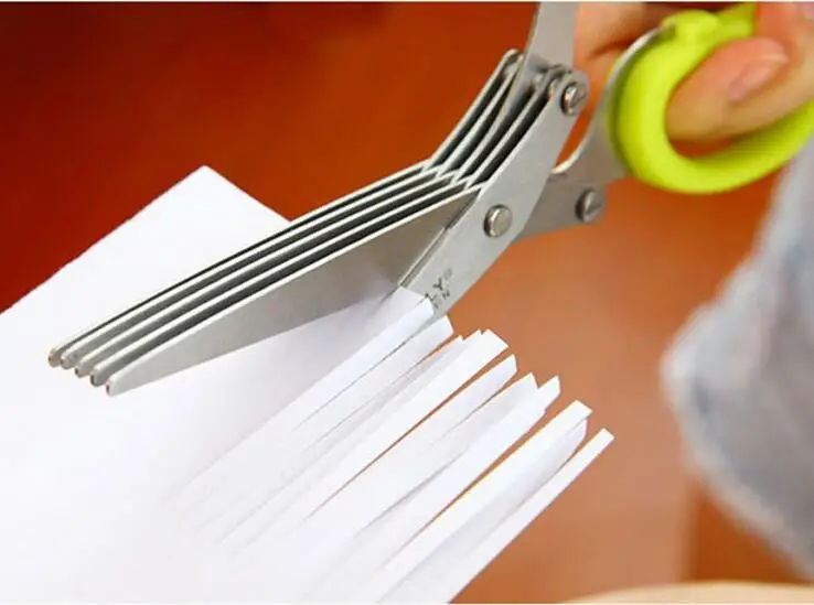 Многофункциональные кухонные ножи из нержавеющей стали из 5 слоев ножницы суши измельченные травы, специи ножницы инструменты для приготовления пищи