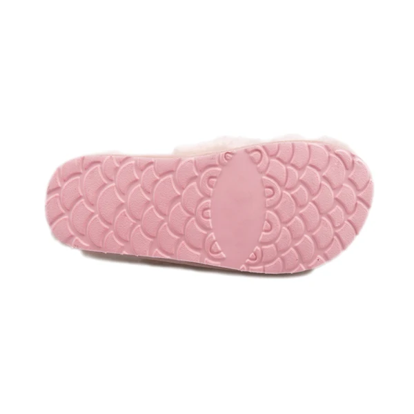 Wholesale ladies fuzzy merino lamb wool flip flops indoor sheepskin slide sandal slippers for women