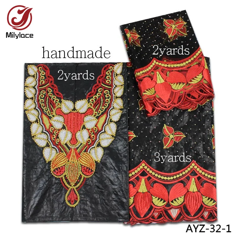 Handmade Bazin Embroidery Lace Fabric Top Quality Bazin Cotton Lace for Women Dress