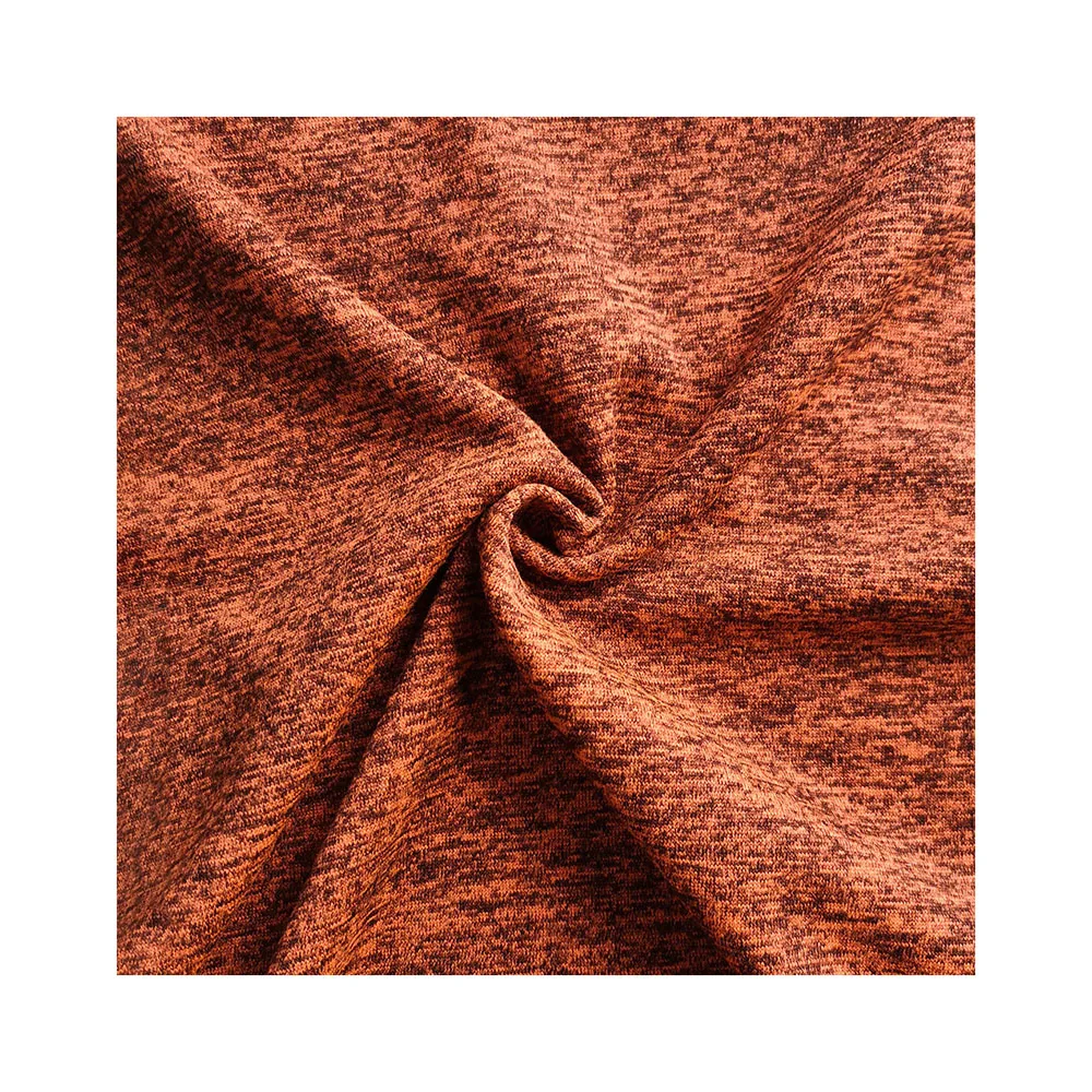 Hot sell drop shipping cationic melange dying polyester peach skin fleece fabric for womens winter wear PS1Y42