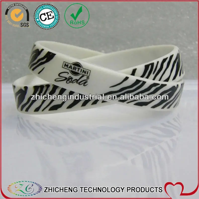 New personalized zebra print silicone bracelets