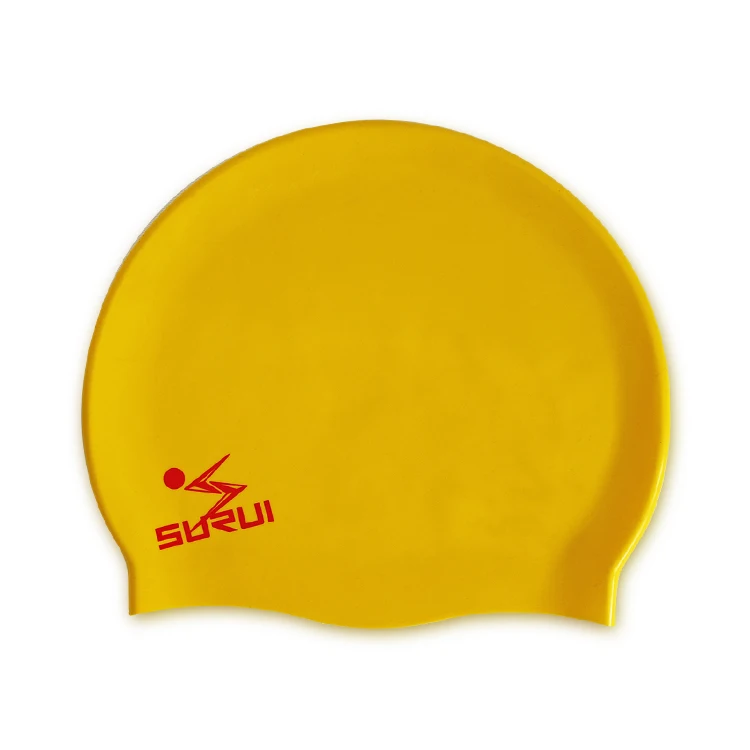 Cover Ears 100% Silicone Inexpensive Waterproof Colorful Swim Cap For Unisex Adult