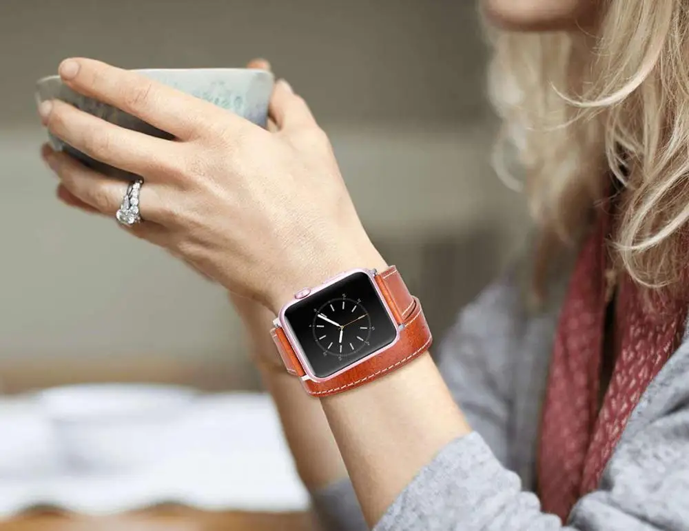 Новый стиль сменный ремешок из натуральной кожи Crazy Horse для apple watch Series 5 / 4/3/2/1 38 мм 42 мм