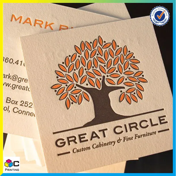 New design printing custom name embossed paper business card