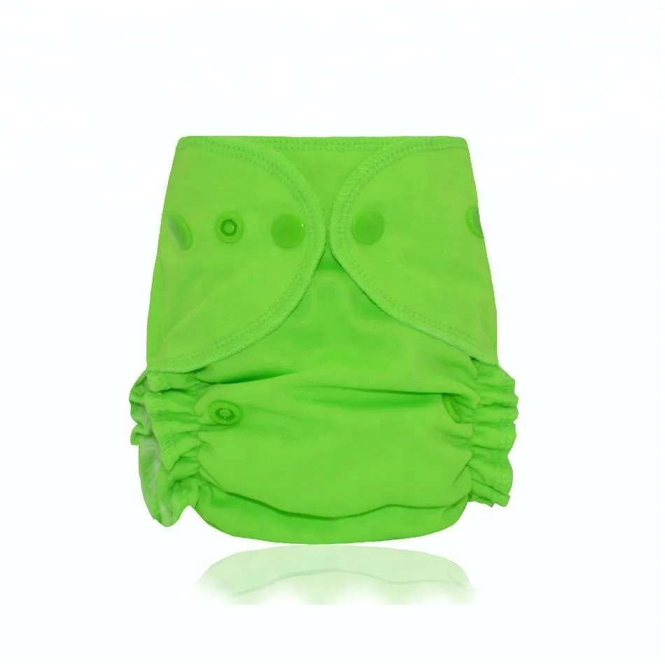 
OEM Organic Cotton Newborn AIO Cloth Diapers Nappy With 3 Layers Of Micro Fiber Sewn Inside Insert 