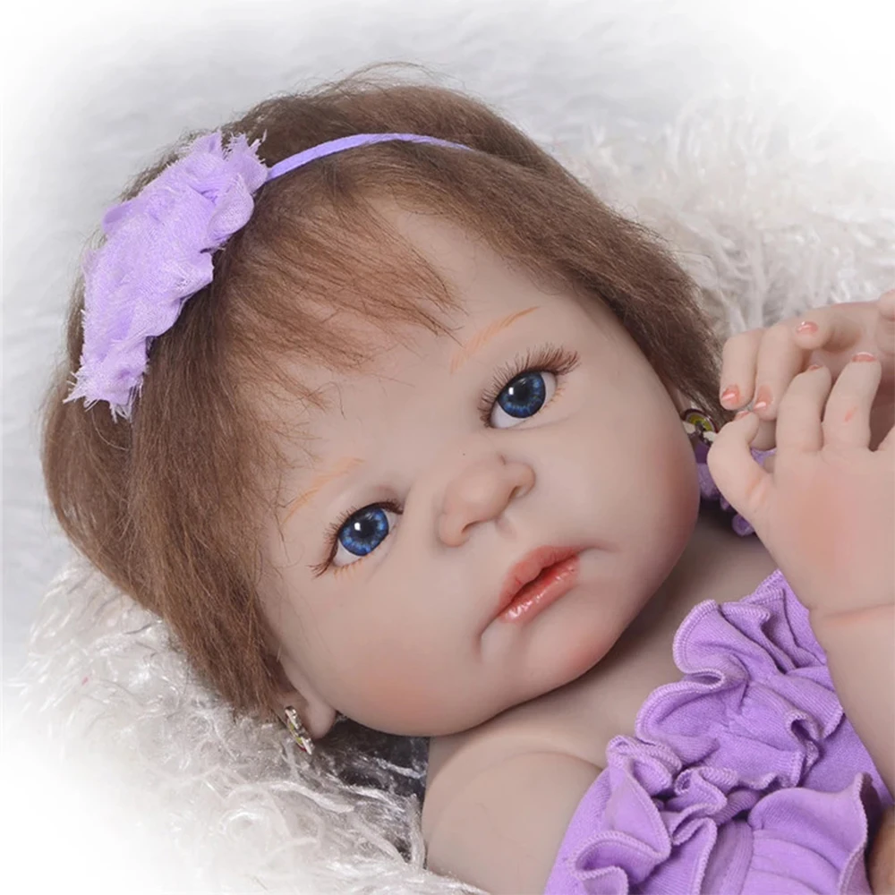 
Lovely 23 Inch Reborn Baby Dolls Soft Silicone Vinyl Fashion Babies Doll Toy Kids Best Playmate Christmas Gift 