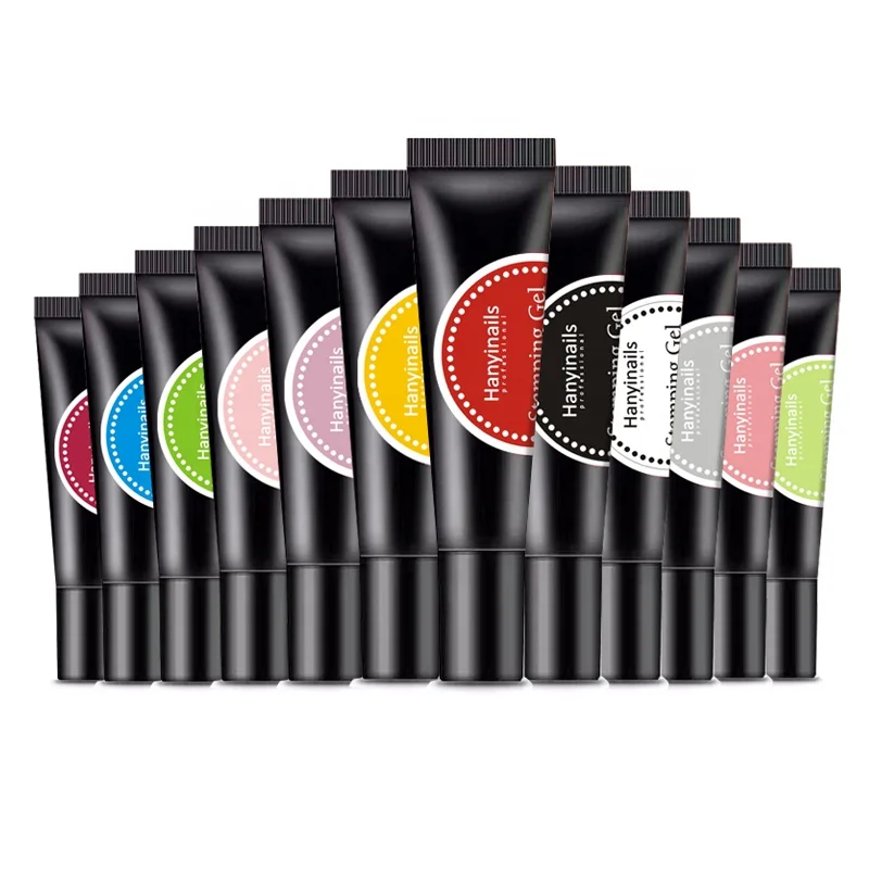 Hanyinails Latest nail art fashion professional gel polish 8ml tube 14color nail stamping gel