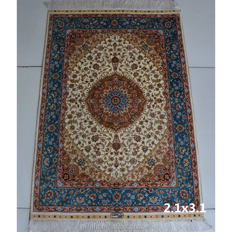 Chinese silk hand knotted persian floor rug on sale