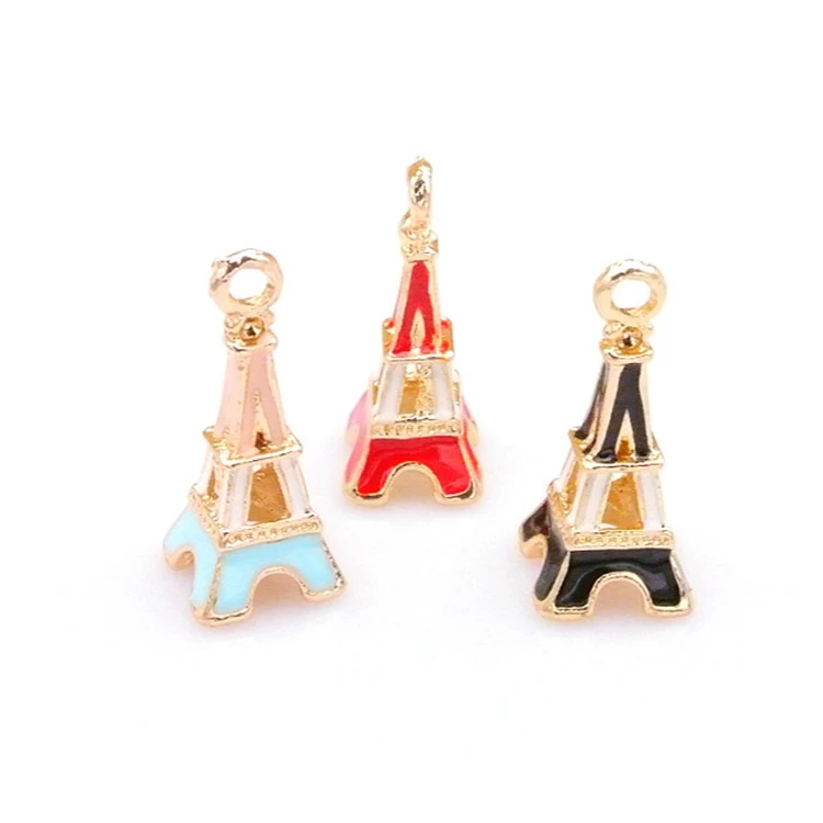 2021 New product custom enamel charms eiffel tower charm