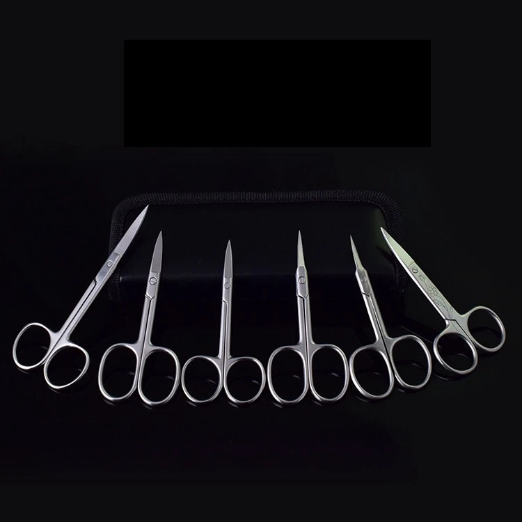 Professional Solingen Sliver Antibiot Surgical Stainless Steel Curved Fine Tip Eyebrow Hair Trimmer Eyelid Tape Cutting Scissors