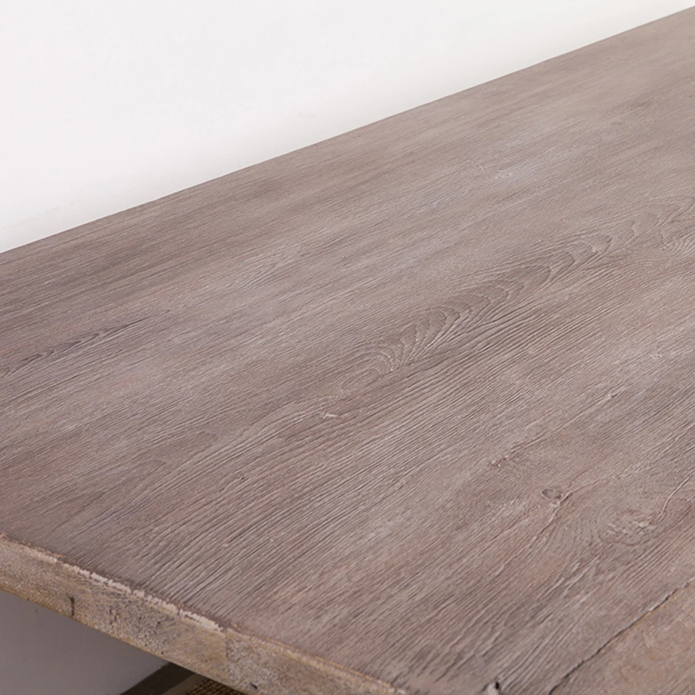 Antique reclaimed recycled wooden office work meeting study center dinner dining table