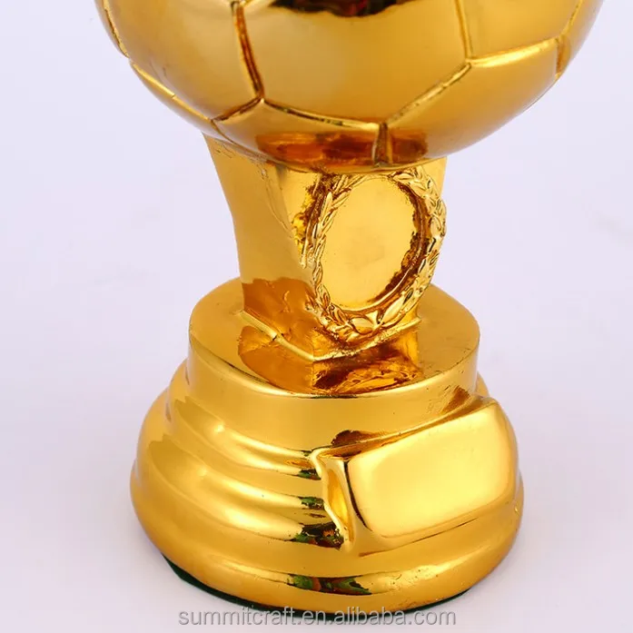 Electroplated gold plated soccer award statue football trophy