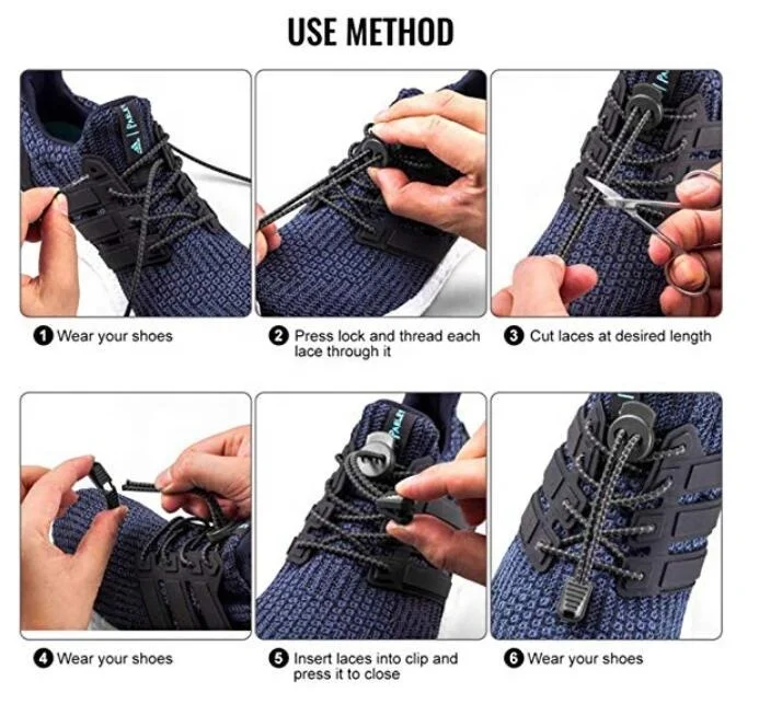 
Elastic No Tie Lock Shoelaces Shoe Strings Laces 