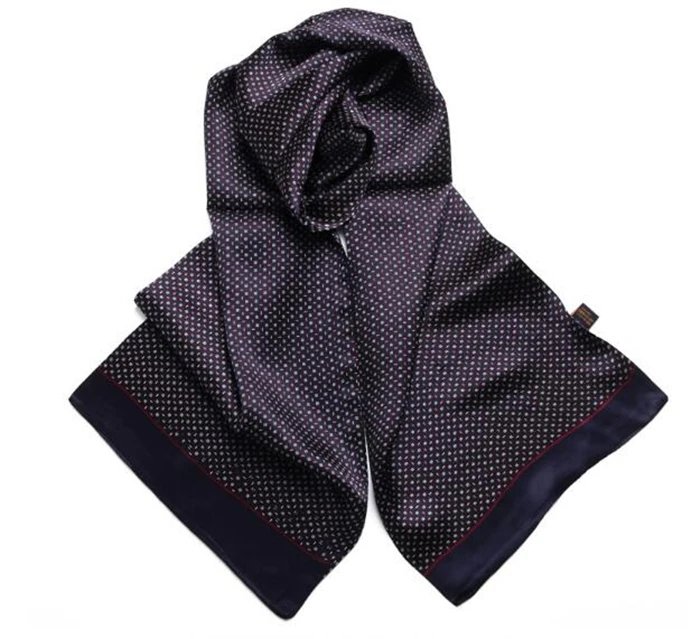 No MOQ High End Custom Digital Print Pure Silk Men Scarf  Double Layer Long Neckerchief Men
