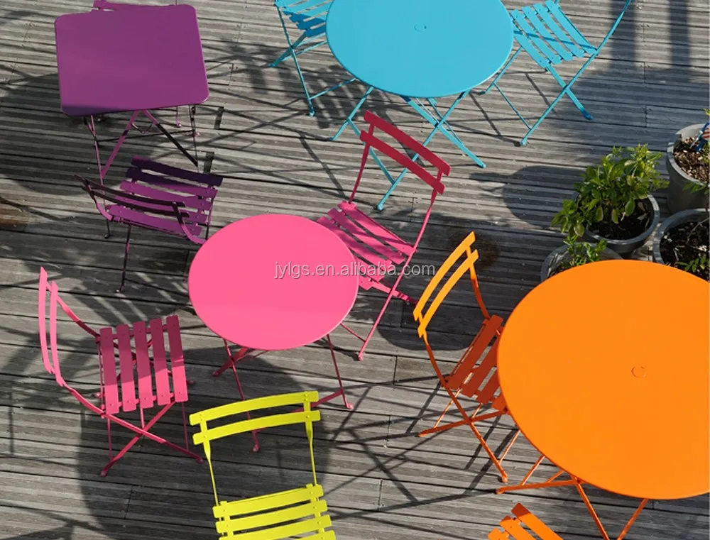 
Outdoor furniture set folding balcony bistro set metal table and chair 
