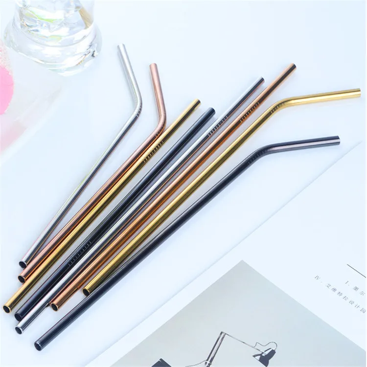 Hot! Eco-Friendly Reusable Metal Stainless Steel 304 Drinking Straw Straight and Bent Shapes for Bar Accessories