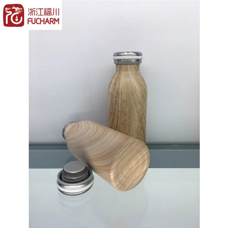 wood grain baby milk bottle shaped flask keep warmer milk carton bottle