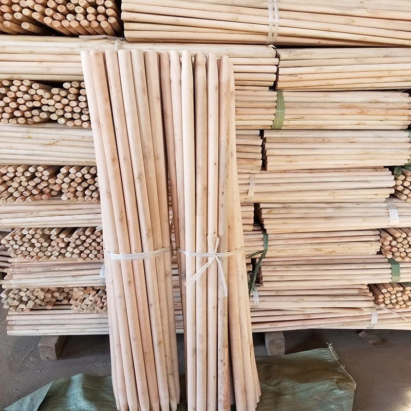 Natural broom handles stick  long handle thread push brush broom broom garden  cleaning natural wooden curtain rod