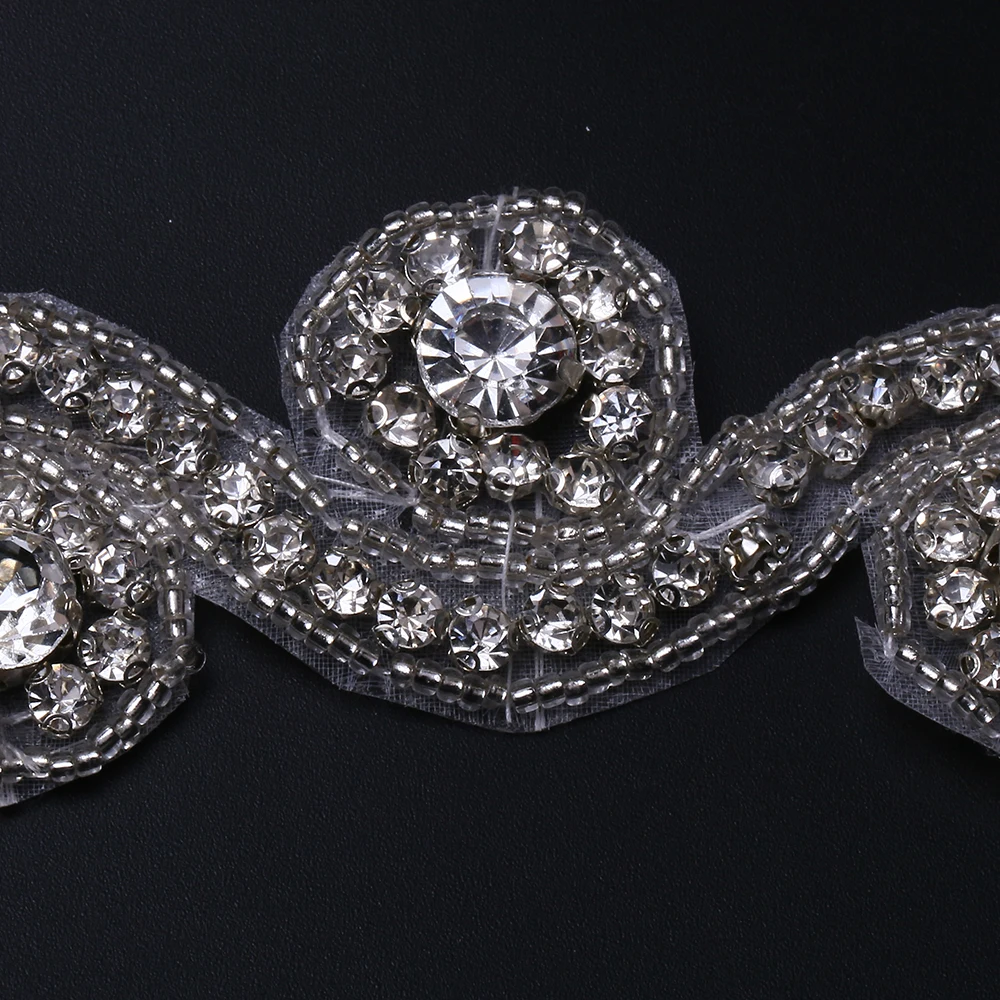 XULIN Clear AB Silver Gold Bodice Crystal Rhinestone Appliques for Dresses belt