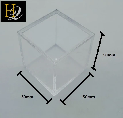 Wholesales Custom Clear Square Acrylic 5-sided Box Small Box with Lid