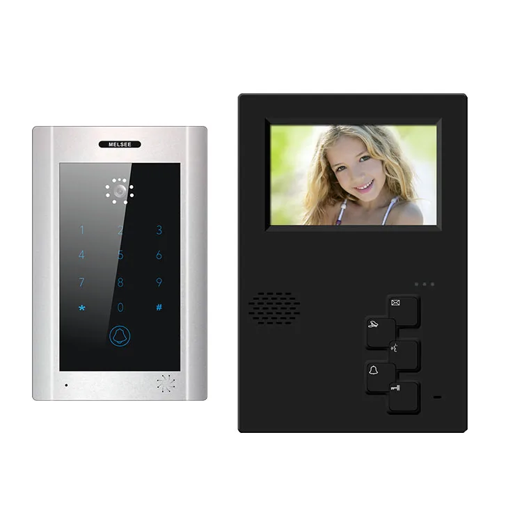 Fingerprint biometric door entry intercom office analog video intercom swipe card unlocking door phone