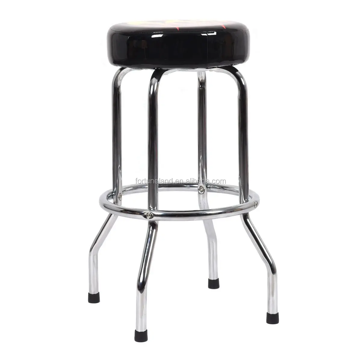 PVC leather round short bar stool/ Shop Seat, Stainless Steel Bar Stool,Metal Bar stools