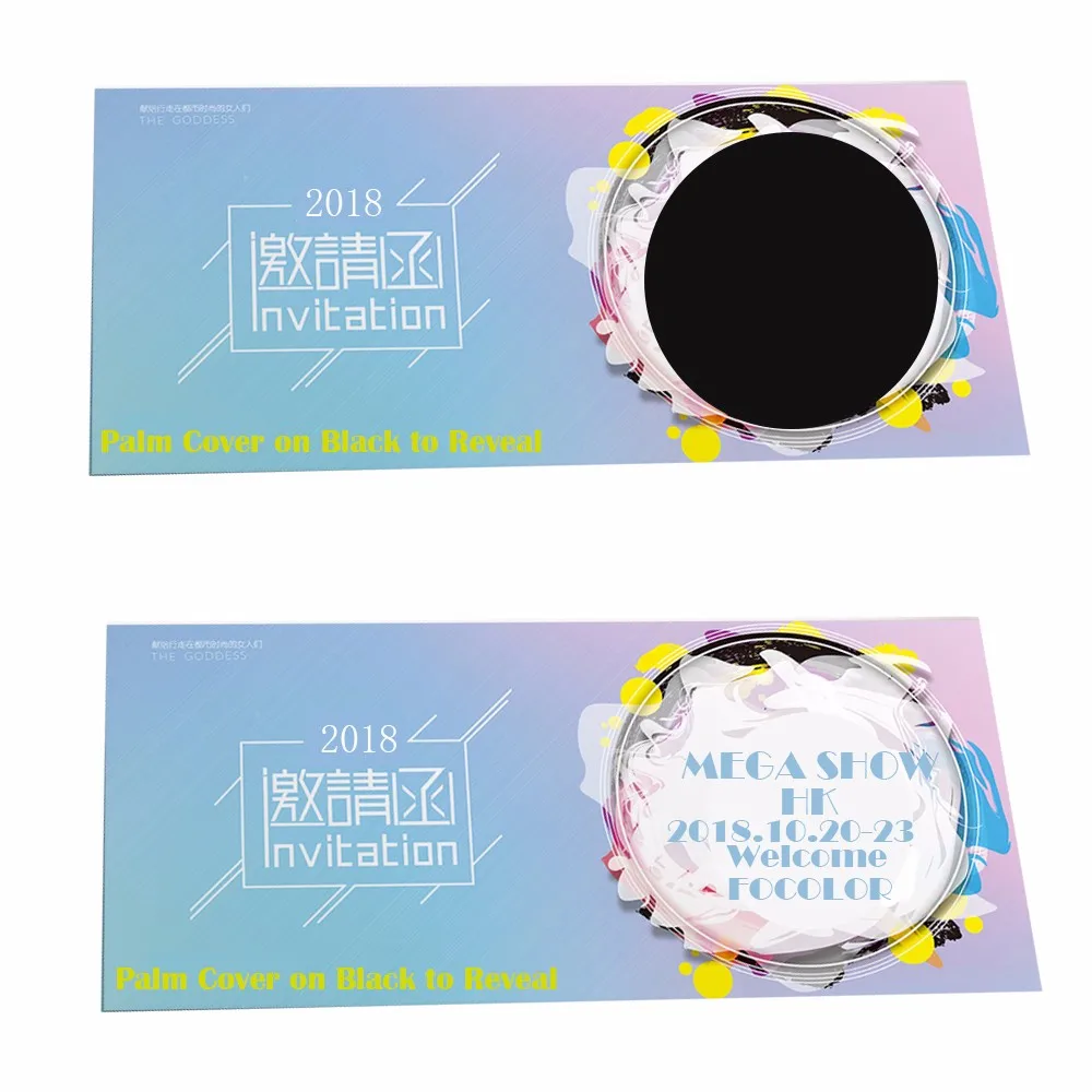 OEM Interesting Christmas Color Changing Greeting Card Temperature Sensitive Card