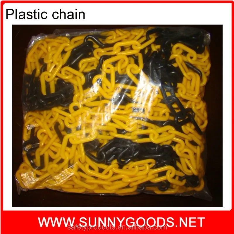 high quality 10mm yellow plastic chain for road traffic cone