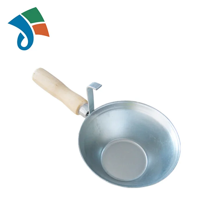 wooden handle carbon steel cement putty bowl
