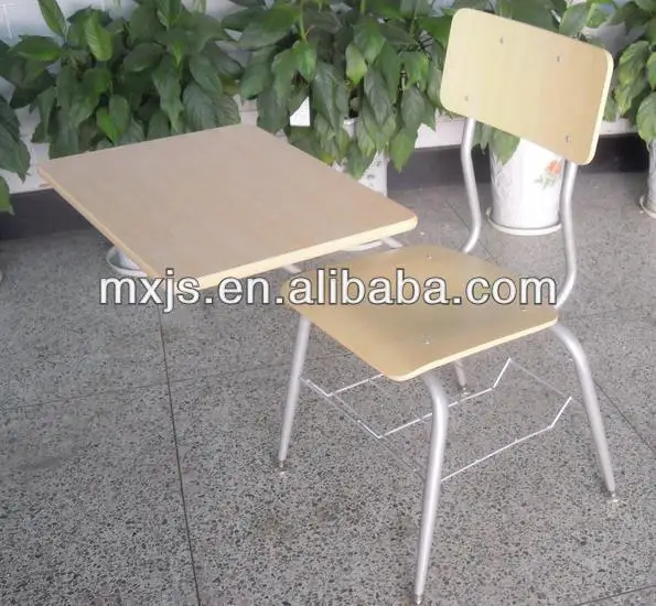 Student chair with arm and book basket