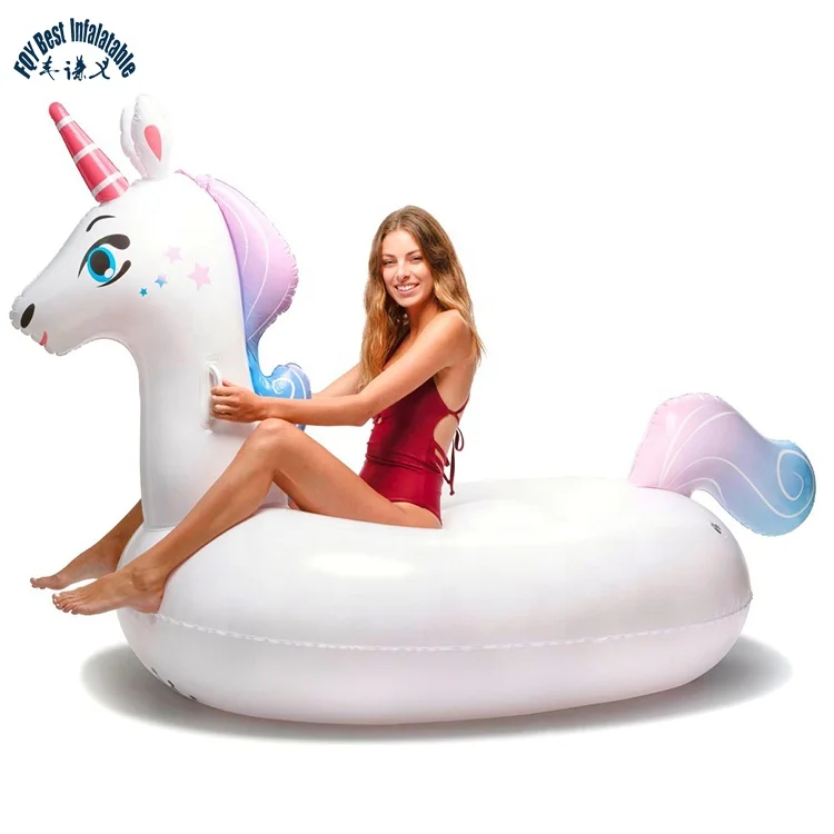 
Giant Unicorn Pool Float Large Floatie Ride On Inflatable Raft Premium Materials 