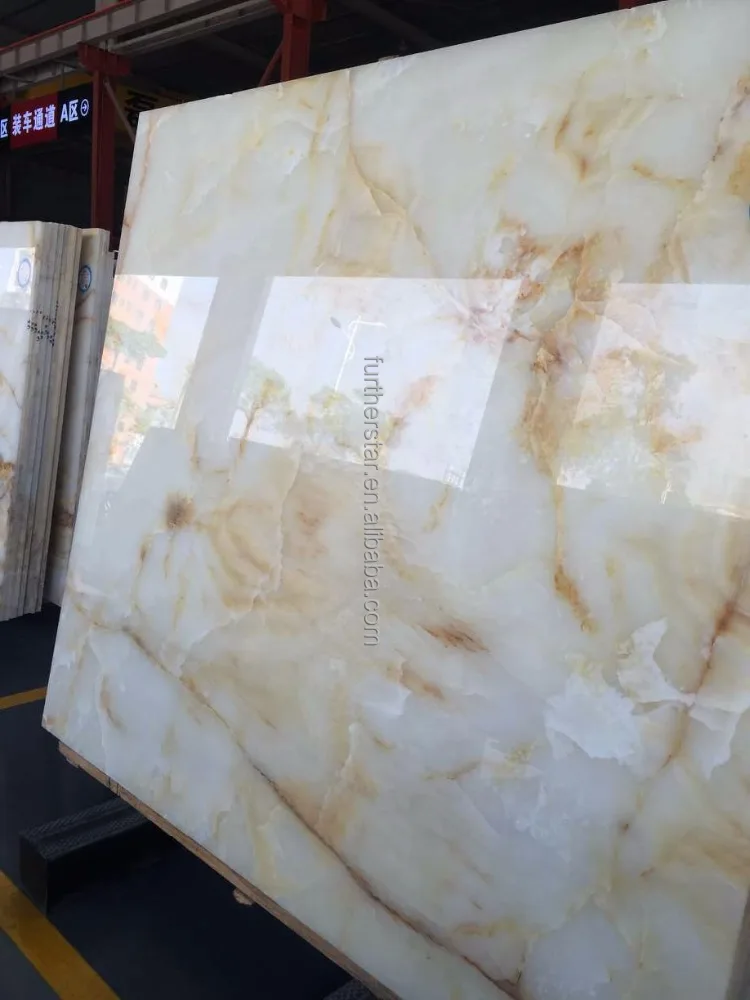 White Onyx with Gold Veins Onyx Marble