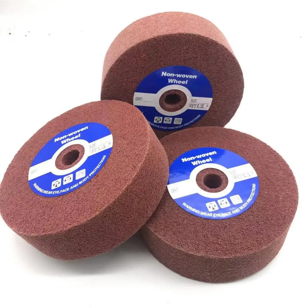 SHARPNESS Non-Woven Nylon Fabric Polishing Wheel for Metal Stainless Steel Pipes Copper Aluminum Marble Stone 8x2 9P