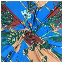 Горячая Распродажа, тропический узор, цифровая текстильная ткань с принтом для купальников