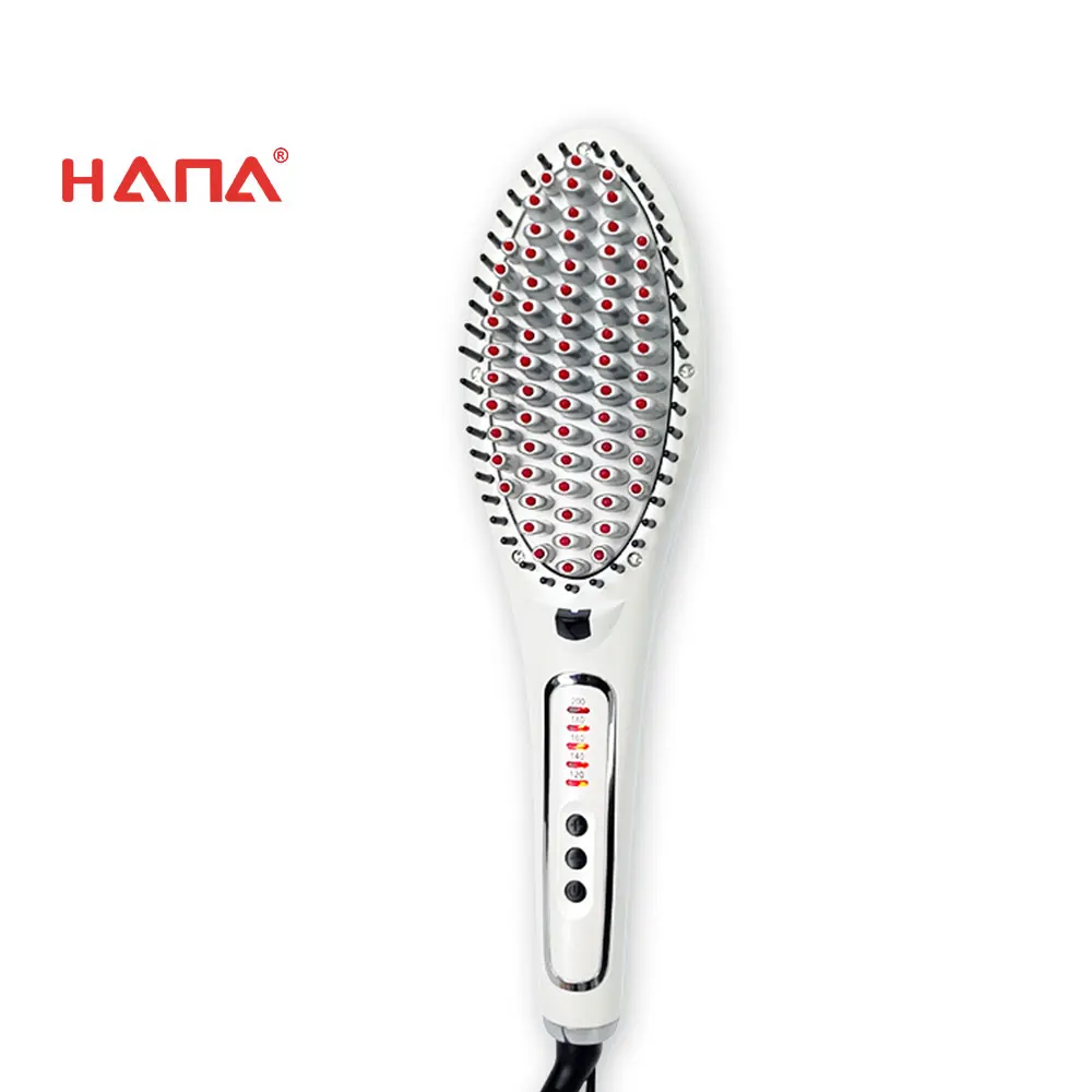 HANA Ceramic Customized best selling professional hair brush straightener, Nylon hair brush