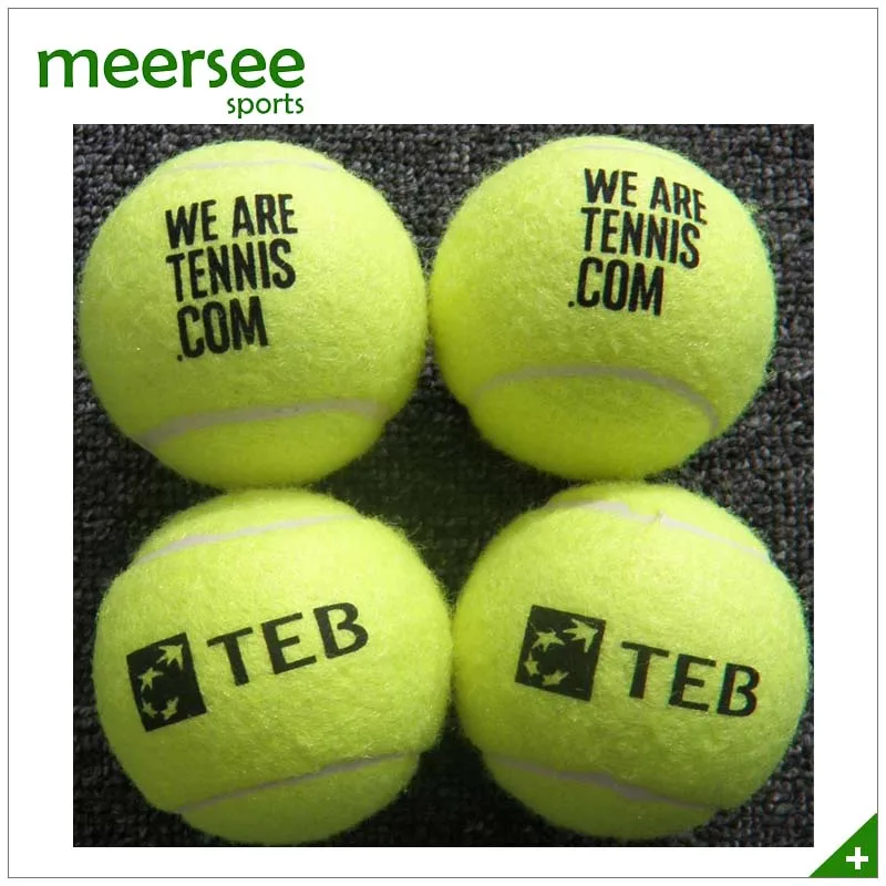 Customized Logo Printed Bag Packed Yellow Polyester promotional tennis ball