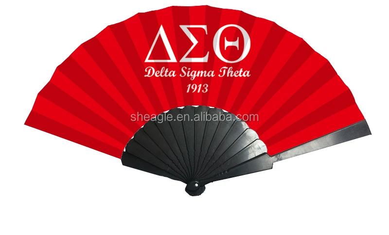 Plastic hand fan with customized sublimated design