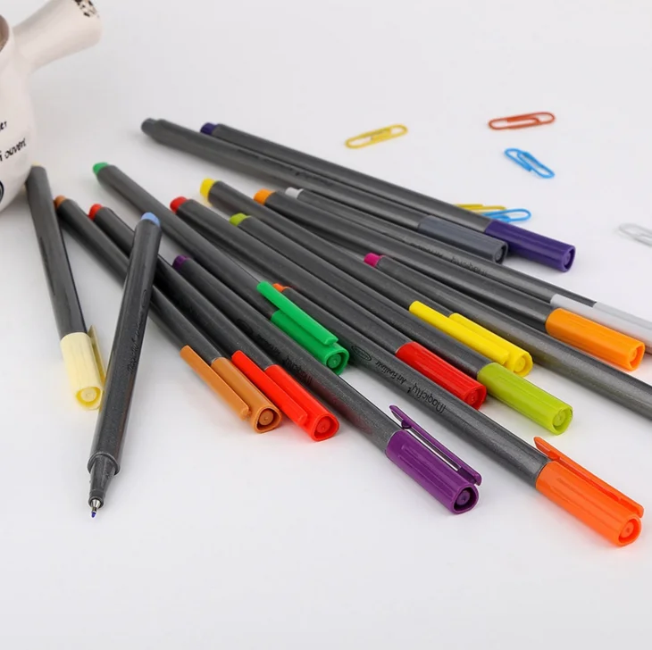 
18 colors fineliner water-based ink color pens fine point drawing marker for school office 