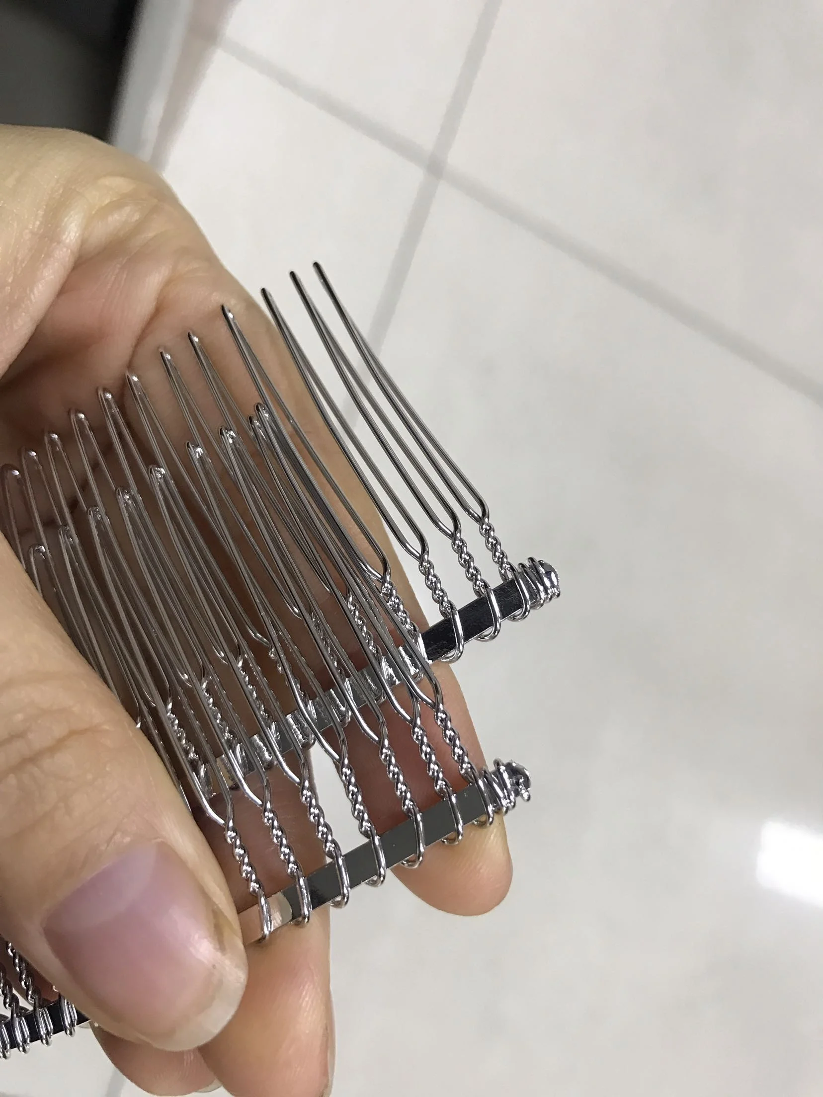 Silver Gold Diy 22 Teeth Handmade Wedding Twisted Veil Hair Combs