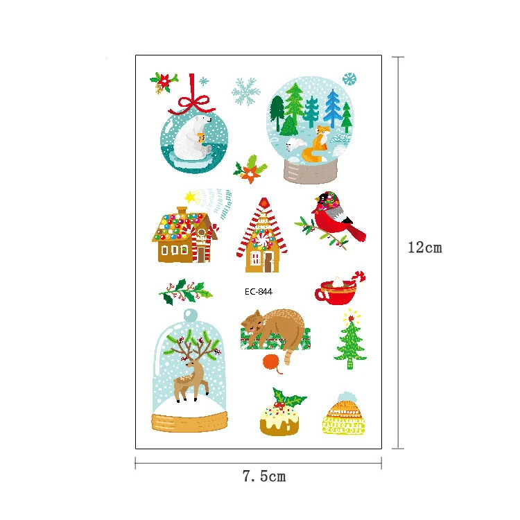 EC 831-860 temporary tattoo sticker for children kids cartoon unicorn christmas gift for boys and girls sticker tattoo