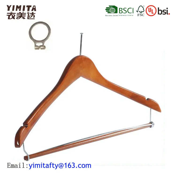 Китай оптовая продажа Противоугонная деревянная вешалка для гостиницы